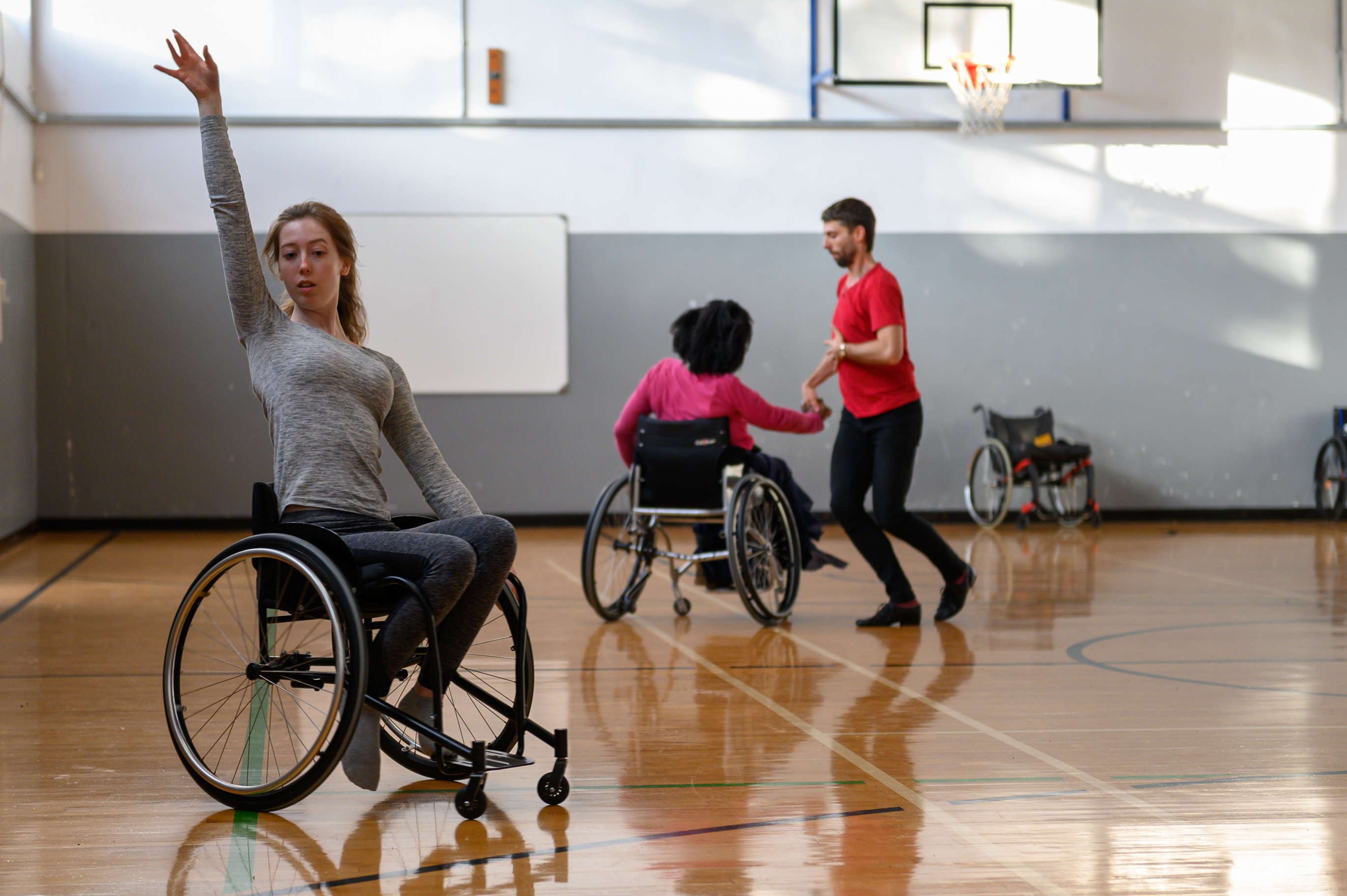 People in wheelchairs dancing